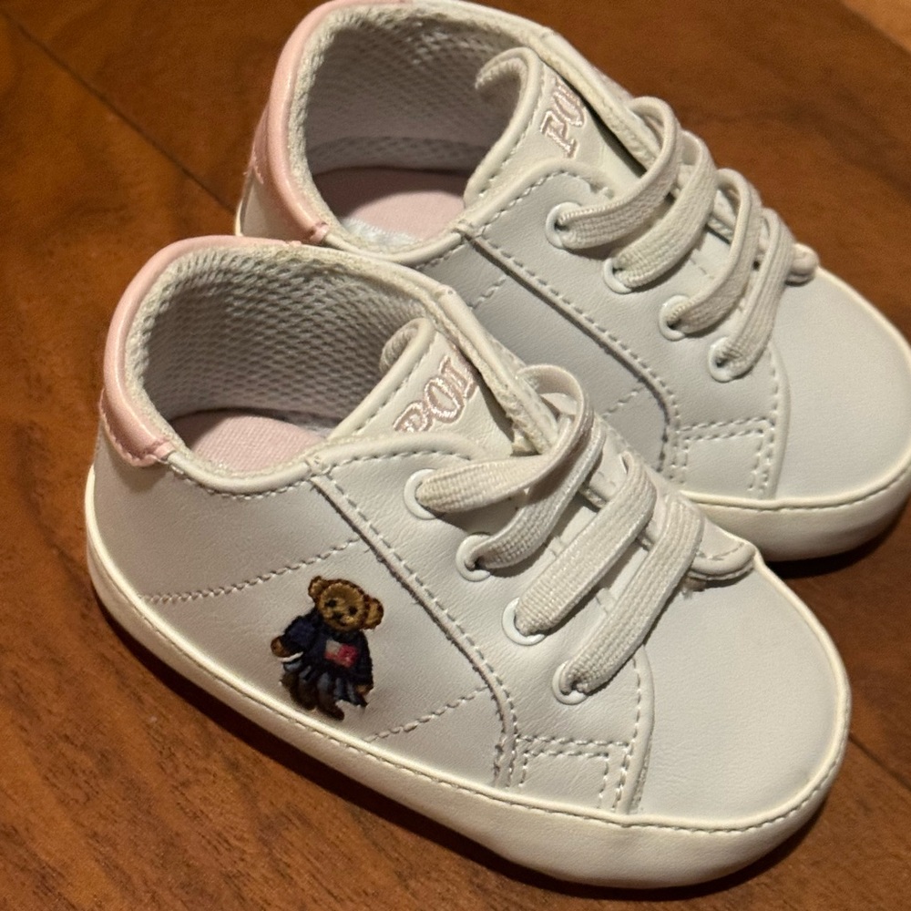 RALPH LAUREN Quilton Polo Bear Faux-Leather Sneaker